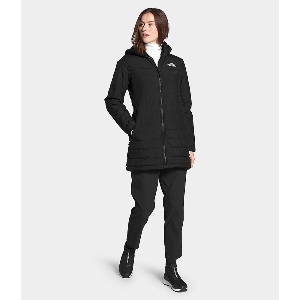 The North Face Parka Womens Australia - The North Face Mossbud Insulated Reversible Black (UTS-63572